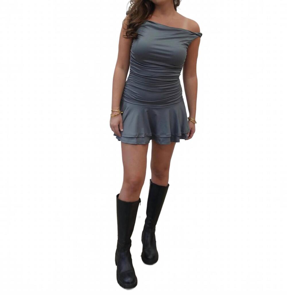 NEW COTTON CANDY LA brooklyn mini dress in grey